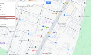 Menu Google Maps: "Umieść na mojej stronie" - instrukcja, jak umieścić mapę Google na swojej stronie.