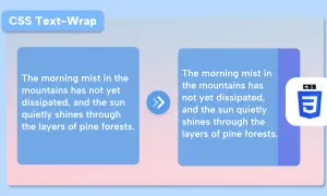 CSS Text-Wrap: przykład jak wyjustować tekst w HTML. Porównanie tekstu przed i po zastosowaniu stylów.
