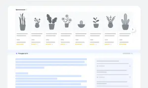 Szukasz sposobu, jak wyłączyć przegląd od AI Google? Na ekranie widzisz wyniki wyszukiwania Google z sekcją "Przegląd od AI" i reklamami.