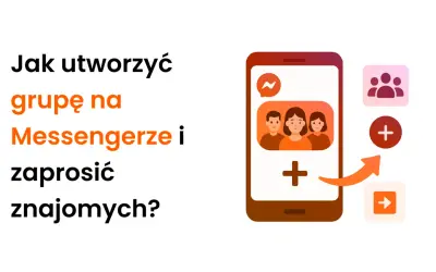 Jak utworzyć grupę na Messengerze i zaprosić znajomych? Ikony symbolizujące tworzenie grupy i dodawanie osób.