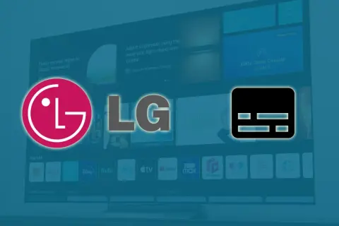 Ikona z napisem "LG" i ikonka z przyciskami, która może pomóc w zrozumieniu, jak usunąć aplikacje z telewizora LG.