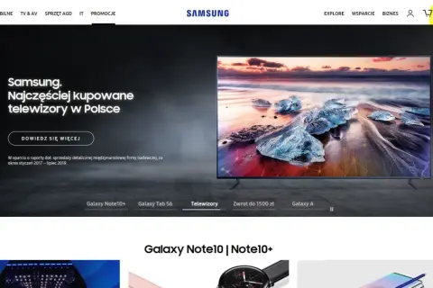 Szukasz informacji, jak zaktualizować oprogramowanie w telewizorze Samsung? Strona główna Samsunga prezentuje najczęściej kupowane telewizory w Polsce.