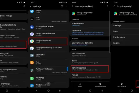 Jak zaktualizować Sklep Play? Wchodzimy w Ustawienia > Aplikacje > Usługi Google Play. Następnie wybieramy "Domyślna pamięć" i "Wyczyść pamięć".