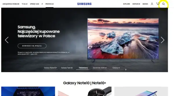Szukasz informacji, jak zaktualizować oprogramowanie w telewizorze Samsung? Strona główna Samsunga prezentuje najczęściej kupowane telewizory w Polsce.