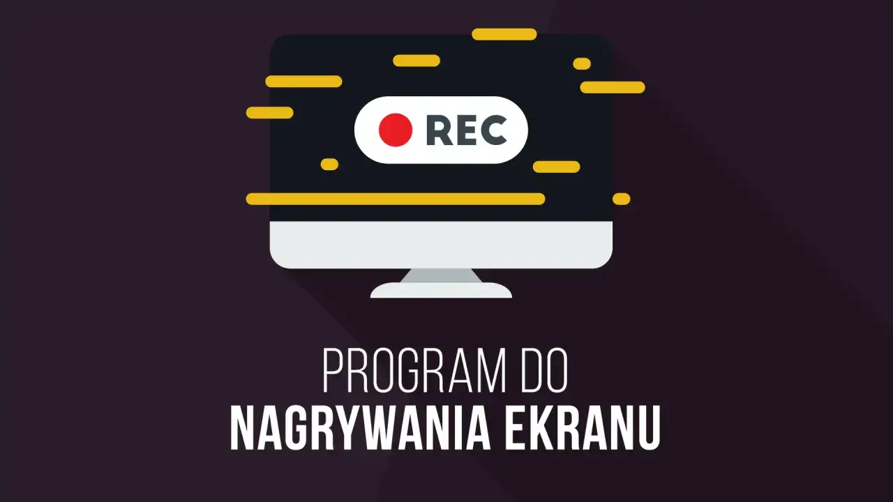 Ikona komputera z przyciskiem REC, symbolizująca aplikację do nagrywania ekranu.