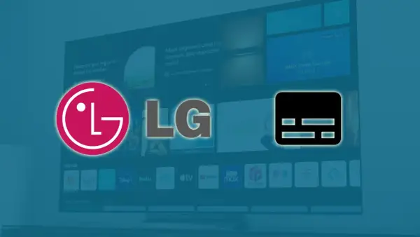 Ikona z napisem "LG" i ikonka z przyciskami, która może pomóc w zrozumieniu, jak usunąć aplikacje z telewizora LG.