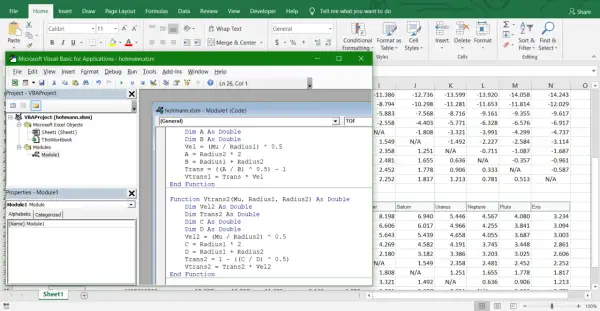 Okno edytora VBA z kodem w języku Visual Basic for Applications w programie Microsoft Excel.