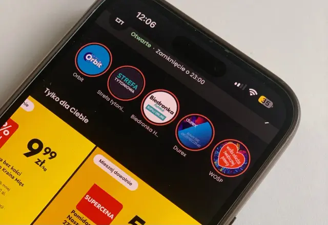 Aplikacja Biedronka jak zainstalować? Na ekranie telefonu widać ikony Orbit, Strefa Tytoniowa, Biedronka Home, Durex i WOŚP.