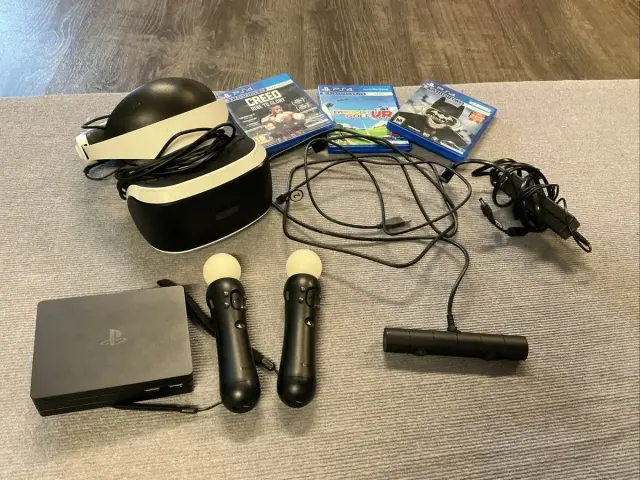 Zestaw PlayStation VR z grami, kontrolerami i konsolą. Zastanawiasz się, ile kosztuje VR na PS4? Ten zestaw to świetna okazja!