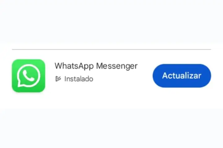 Ikona WhatsApp z napisem "Actualizar" (Zaktualizuj) obok. Dowiedz się, jak zrobić aktualizację WhatsApp, aby cieszyć się nowymi funkcjami.